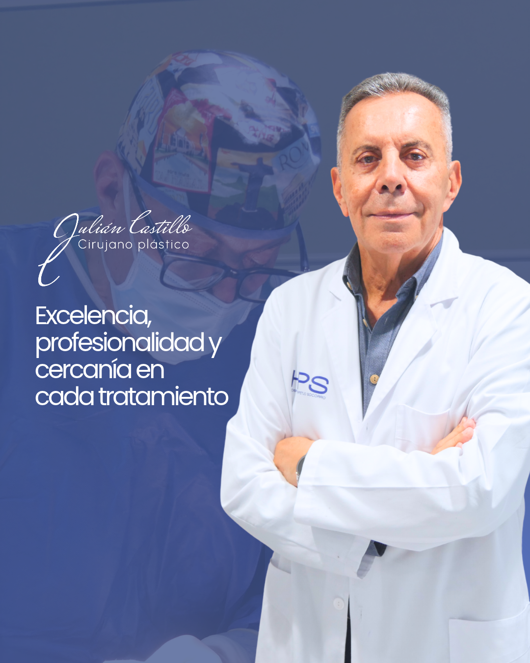Dr. Julián Castillo, cirujano plástico, en el quirófano y en consulta